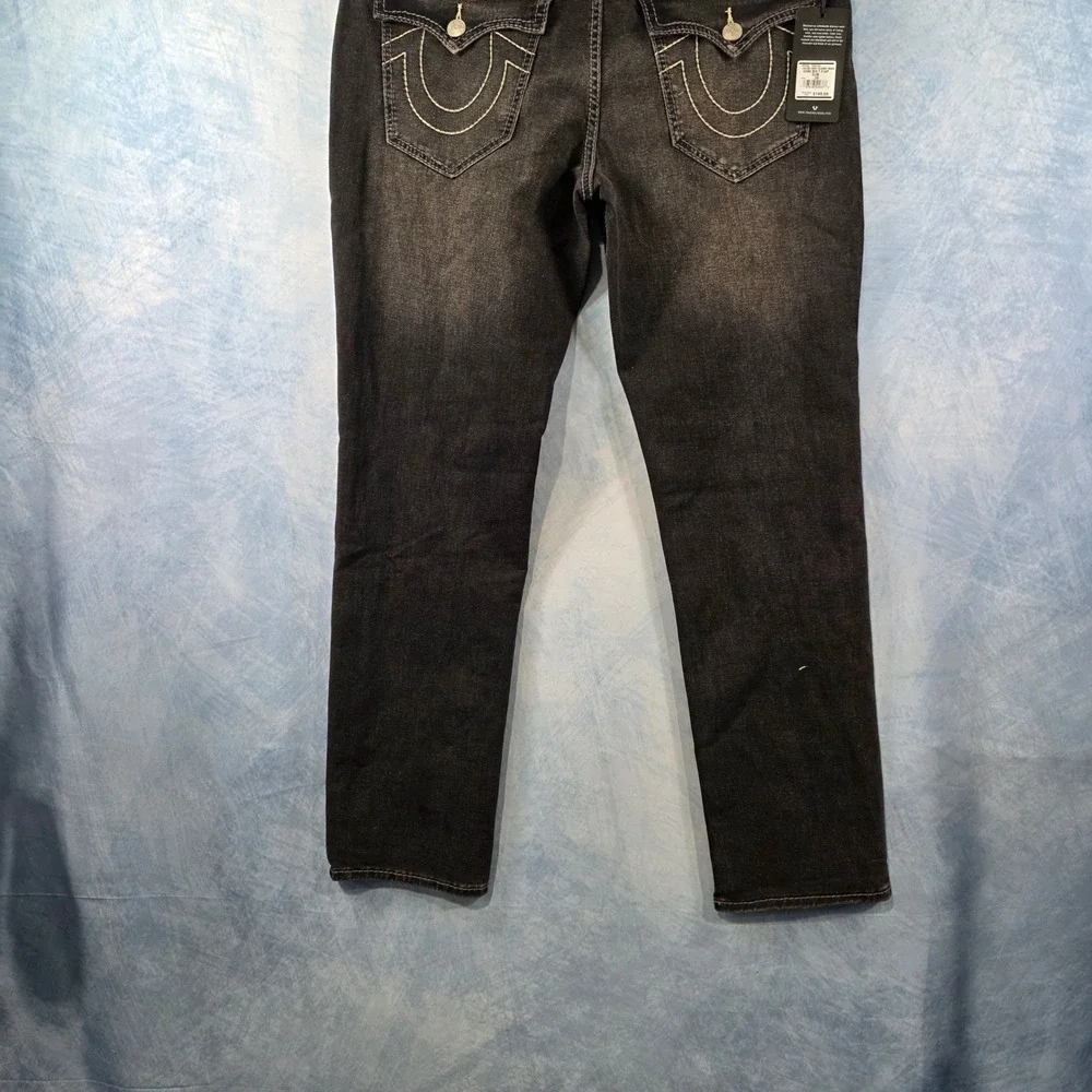 True Religion Geno‎ Relaxed Slim Big T Flap Grey Jeans Mens 36x32 NWT